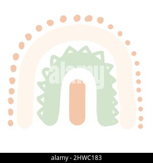 Rainbow Element Hand Drawn Cute Illustration Pastel Color Stock Vector