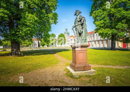 Frederick II, Friedrich der Große, in front of Charlottenburg Castle Stock Photo