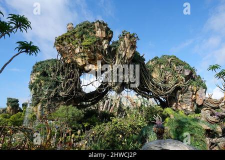 orlando, FL USA -May 12, 2019: The floating mountains in the movie Avatar at Animal Kingdom at  Walt Disney World  in Orlando, Florida. Stock Photo