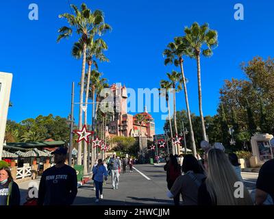 Orlando, FL USA- November 27, 2021: People walking around  Hollywood Studios Walt Disney World in Orlando, Florida. Stock Photo