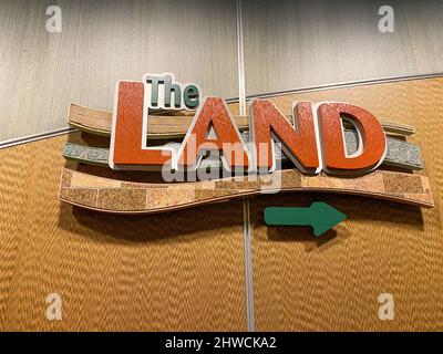 Orlando, FL USA - September 13, 2020:  The entrance of the Land Pavillion at EPCOT in Disney World Orlando, Florida. Stock Photo