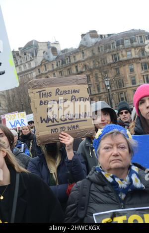 Ukraine  rally second weekend of anti war sentiments expressed Stock Photo