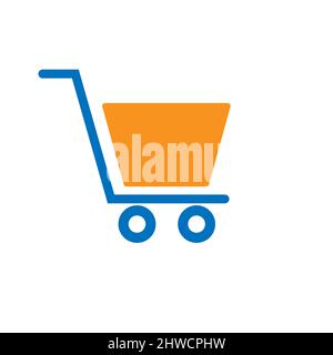 Trolley Shopping Cart Initial Online And Shopping Logo Concept Template Stock Vector