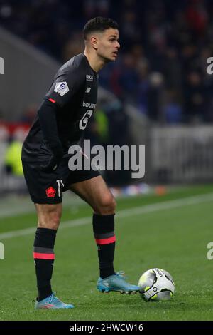 Hatem BEN ARFA of Lille during the French championship Ligue 1 football match between Olympique Lyonnais (Lyon) and LOSC Lille on February 27, 2022 at Groupama stadium in Decines-Charpieu near Lyon, France - Photo Romain Biard / Isports / DPPI Stock Photo