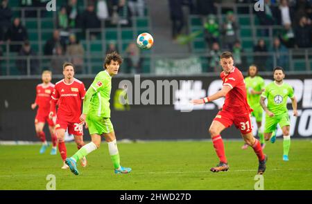 Wolfsburg, Germany, March 5, 2022: Jonas Wind of VfL Wolfsburg during Wolfsburg vs Union Berlin, Bundesliga, at Volkswagen Arena. Kim Price/CSM. Stock Photo