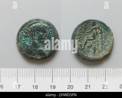 Coin of Septimius Severus, Emperor of Rome. Ruler: Septimius Severus, Emperor of Rome, A.D. 146–211, ruled 193–211 Mint, possibly by: Amphipolis Stock Photo