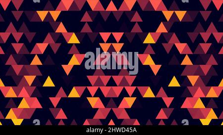 Abstract background of 8-bit minimalism triangles. Abstract geometric shapes, abstract background from geometric shapes in seamless loop. Stock Photo