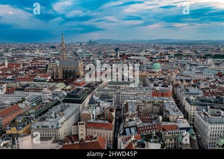 Vienna, Austria - Jul 18, 2021: View of the Vienna Skyline with St. Stephen's Cathedral Vienna, Austria Stock Photo