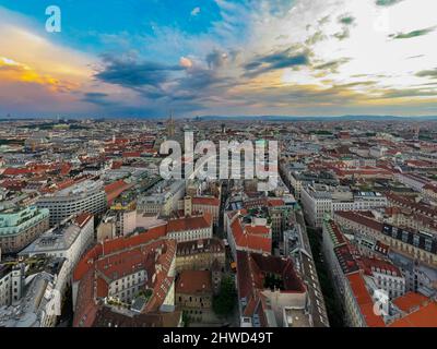 Vienna, Austria - Jul 18, 2021: View of the Vienna Skyline with St. Stephen's Cathedral Vienna, Austria Stock Photo