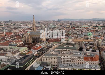 Vienna, Austria - Jul 18, 2021: View of the Vienna Skyline with St. Stephen's Cathedral Vienna, Austria Stock Photo