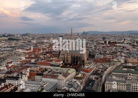 Vienna, Austria - Jul 18, 2021: View of the Vienna Skyline with St. Stephen's Cathedral Vienna, Austria Stock Photo