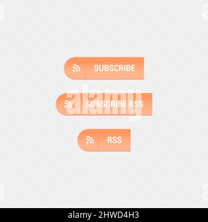 Subscribe RSS Buttons Stock Vector