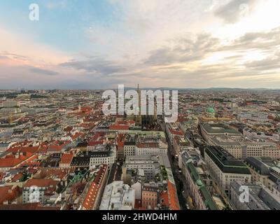 Vienna, Austria - Jul 18, 2021: View of the Vienna Skyline with St. Stephen's Cathedral Vienna, Austria Stock Photo