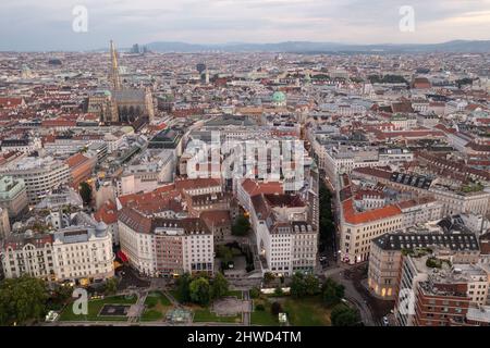 Vienna, Austria - Jul 18, 2021: View of the Vienna Skyline with St. Stephen's Cathedral Vienna, Austria Stock Photo