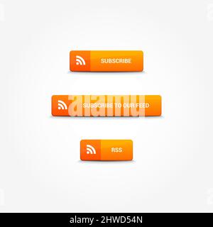 Subscribe RSS Buttons Stock Vector