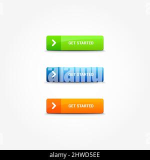 Get Started Web Buttons Stock Vector
