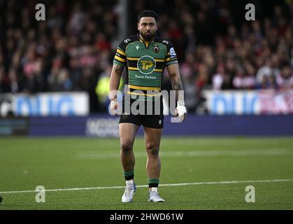 Gloucester, United Kingdom. 05th Mar, 2022. Premiership Rugby. Gloucester Rugby V Northampton Saints. Kingsholm Stadium. Gloucester. Matt Proctor (Northampton Saints) during the Gloucester Rugby V Northampton Saints Gallagher Premiership rugby match. Credit: Sport In Pictures/Alamy Live News Stock Photo