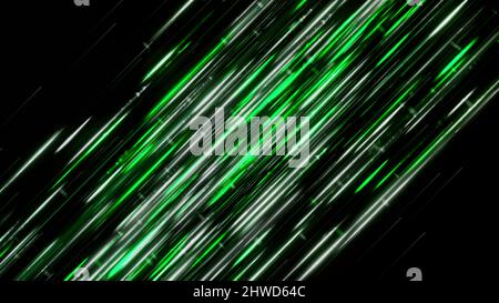 Futuristic flow of shining lines. Animation. Beautiful cosmic path of shining lines on black background. Diagonal flow with moving sparkling lines. Stock Photo