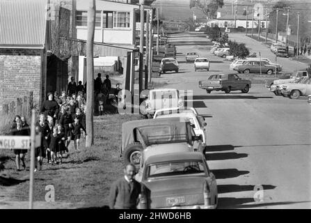 Rolling Stones: Filming Ned Kelly in Australia. Mick Jagger. Main street of Bungendore. July 1960s Stock Photo