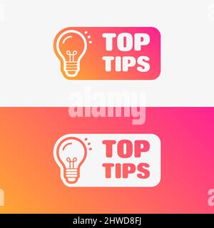 Top Tips Vector Label Set Stock Vector