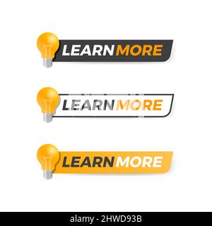 Learn More Vector Label Set Stock Vector