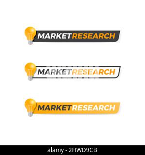 Market Research Vector Label Set Stock Vector