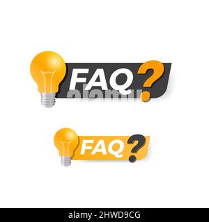 Frequently Asked Questions FAQ Vector Label Set Stock Vector