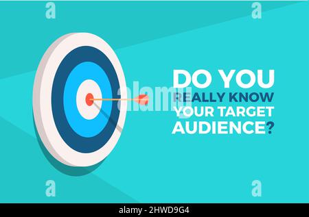 Do You Really Know Your Target Audience Aim Background Banner Stock Vector