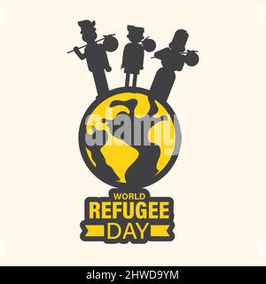 World Refugee day logo symbol icon design vector art Stock Vector