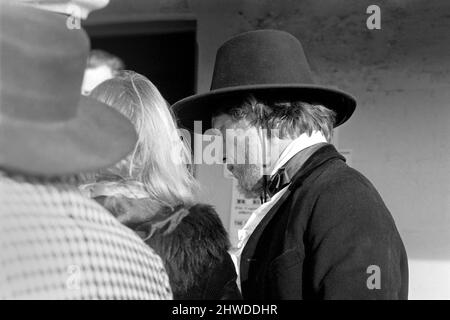 Rolling Stones: Filming Ned Kelly in Australia. Mick Jagger. Mick Jagger discusses script with girl. July 1969 Stock Photo