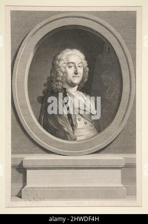 Portrait of Jean-François de Troy.  Artist: Nicolas Delaunay, French, 1739–1792After: Jacques-André-Joseph Aved, French, 1702–1766 Stock Photo