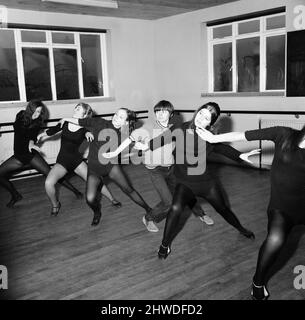 Actor Jack Wild who played the role of the Artful Dodger in the 1968 Lionel Bart musical film Oliver! Pictured practising dance moves with other young girls at the Barbara Speake Stage School. 28th February 1969. Stock Photo