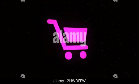 Animation shopping cart icon. Animation. Shopping cart icon for online shopping. Stock Photo