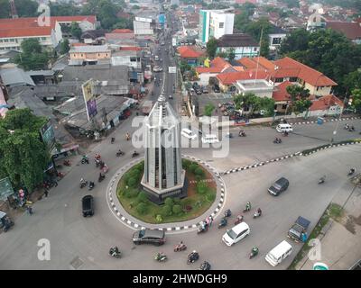 Pamulang, South Tangerang, Banten, Indonesia - Maret 5, 2022 : Aerial view of Pamulang Landmark in South Tangerang Banten Indonesia. Stock Photo