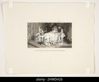Le Petit Chien qui Secoue de L’Argent & des Pierreries.  Artist: Charles-Jean-Louis Courtry, French, 1846–1897After: Nicolas Lancret, French, 1690–1743 Stock Photo