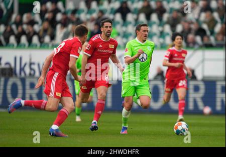 Wolfsburg, Germany, March 5, 2022: Max Kruse of VfL Wolfsburg during Wolfsburg vs Union Berlin, Bundesliga, at Volkswagen Arena. Kim Price/CSM. Stock Photo