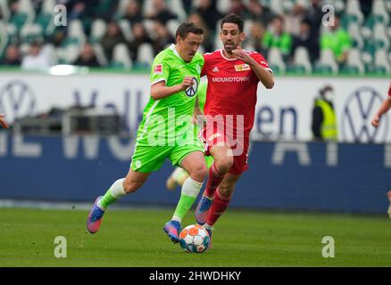 Wolfsburg, Germany, March 5, 2022: Max Kruse of VfL Wolfsburg during Wolfsburg vs Union Berlin, Bundesliga, at Volkswagen Arena. Kim Price/CSM. Stock Photo