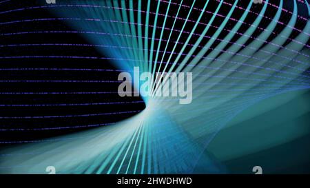 Abstract Lighting moving color line. Animation. Technology network digital data transfer concept design, glowing on black background seamless looping Stock Photo