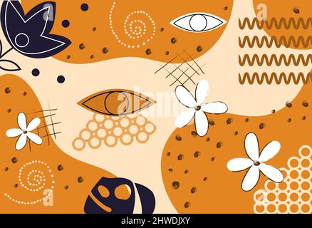Abstract orange poster Stock Vector