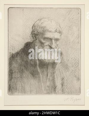 Etude de vieillard (Study of an Old Man).  Artist: Alphonse Legros, French, 1837–1911 Stock Photo
