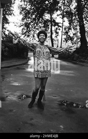 Aretha Franklin pictured in London, in the summer of 1970. Aretha Louise Franklin (born March 25, 1942) is an American singer, songwriter and musician. Franklin began her career singing gospel at her father, minister C. L. Franklin's church as a child. In 1960, at the age of 18, Franklin embarked on a secular career, recording for Columbia Records but only achieving modest success. Following her signing to Atlantic Records in 1967, Franklin achieved commercial acclaim and success with songs such as 'Respect', '(You Make Me Feel Like) A Natural Woman' and 'Think'. These hits and more helped her Stock Photo