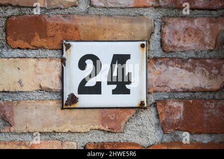 House number twenty four 24 Stock Photo