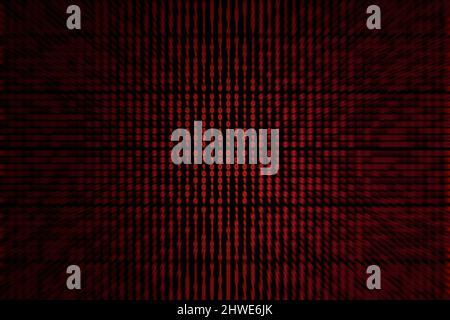 Zoom in on a red binary code background. Stock Photo