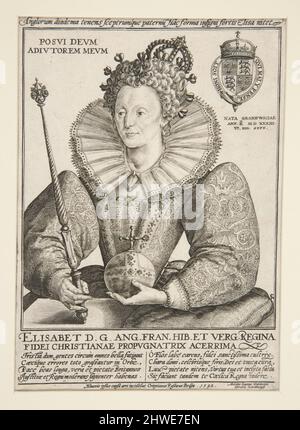 Elizabeth, Queen of England.  Artist: Crispijn de Passe the Elder, Dutch, 1565–1637 Stock Photo