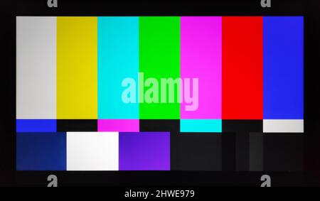 Close-up on a TV test screen. Stock Photo