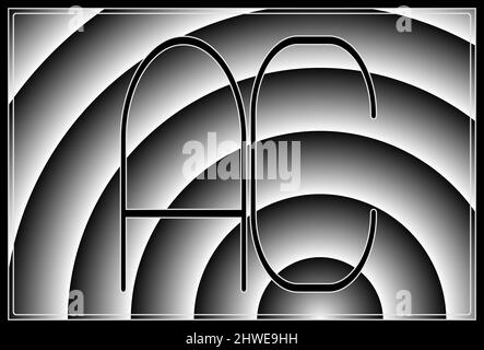 Signature with the two capital letters AC , crystal Stock Photo - Alamy