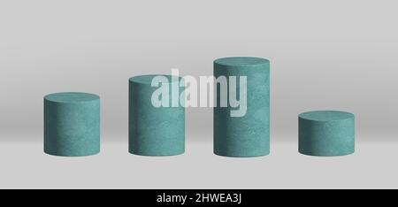 3d basic geometric shapes vector illustration. Blue 3d column.  Stock Vector