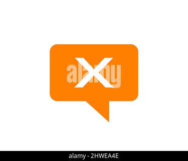 Chat Logo On X Letter Concept. Letter X Chat Logo. Letter X communication logo design template Stock Vector