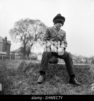 Actor Jack Wild who played the role of the Artful Dodger in the 1968 Lionel Bart musical film Oliver! Pictured in his local park. 28th February 1969. Stock Photo