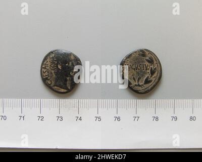 1 As of Tiberius, Emperor of Rome. Ruler: Tiberius, Emperor of Rome, 42 B.C.–A.D. 37 Mint, possibly by: Antioch Stock Photo